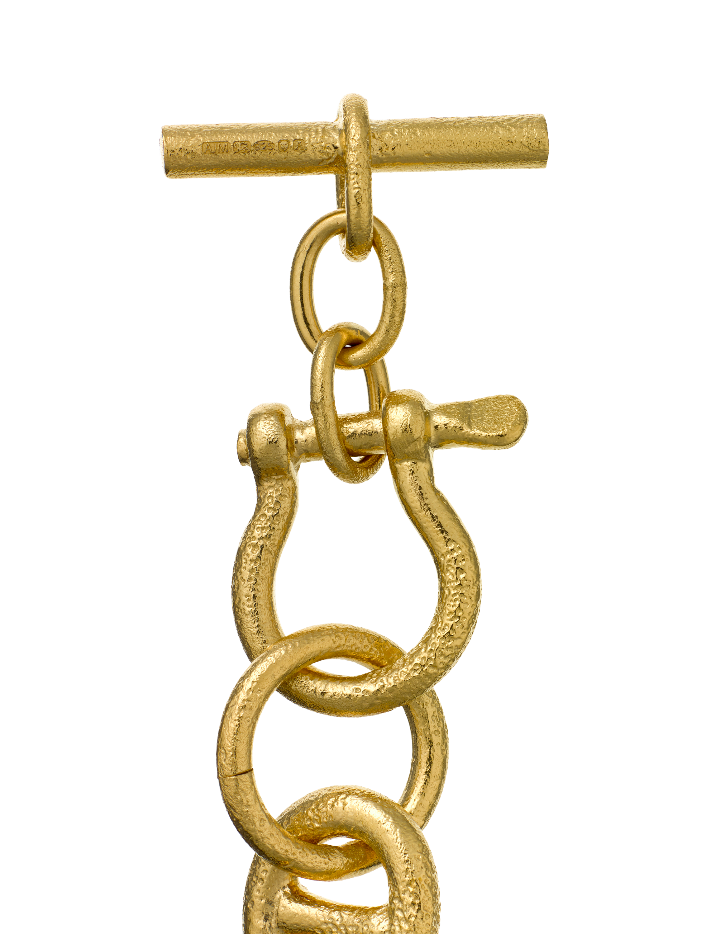 Product image 4 of 4, which shows Alex Monroe Linked Chain T-Bar Bracelet, Gold