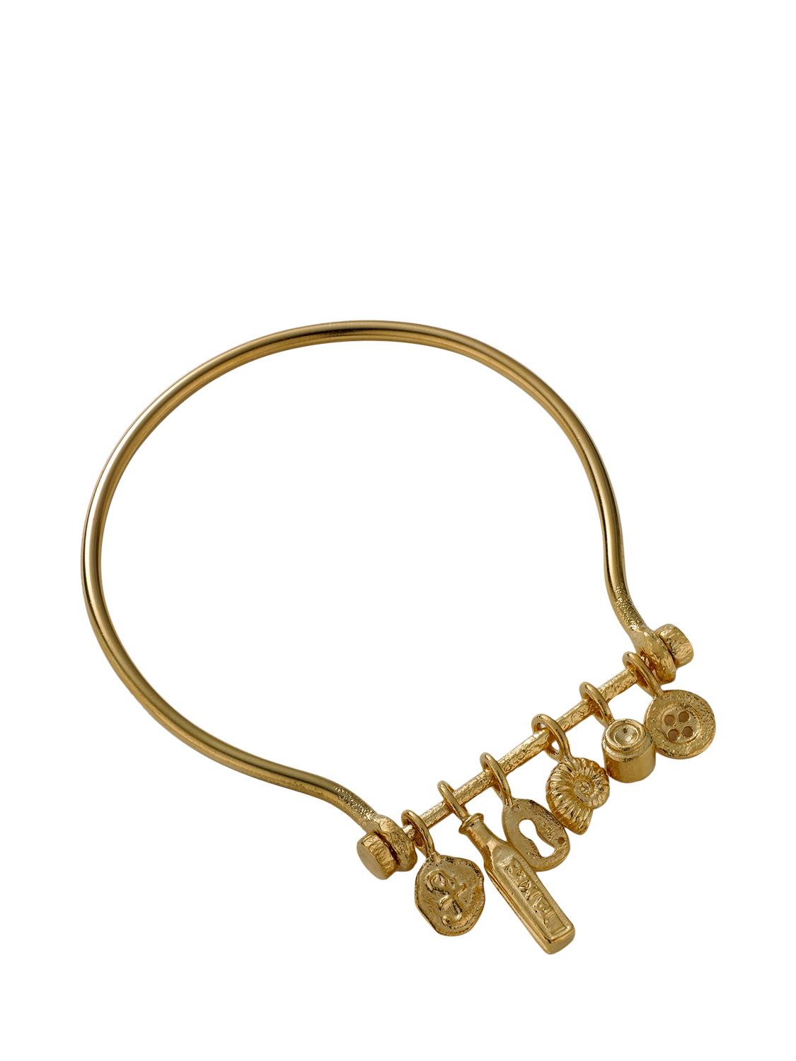 Product image 4 of 4, which shows Alex Monroe Oversized Link Charm Bracelet, Gold