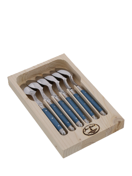 Laguiole Stainless Steel Teaspoons, Set of 6, Arctic Blue, Arctic Blue