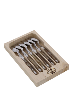 Laguiole Stainless Steel Teaspoons, Set of 6, Horn, Natural