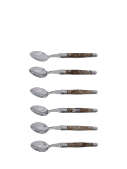 Laguiole Stainless Steel Teaspoons, Set of 6, Horn - view 2, Natural