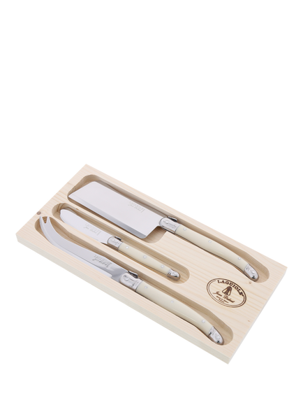 Laguiole Stainless Steel Cheese Knife Gift Set, 3 Piece, Ivory, Ivory