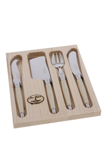 Laguiole Stainless Steel Cheese Knife Gift Set, 4 Piece, Ivory, Ivory