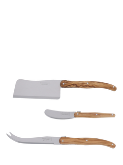 Laguiole Stainless Steel Cheese Knife Gift Set, 3 Piece, Olive Wood - view 2, Olive