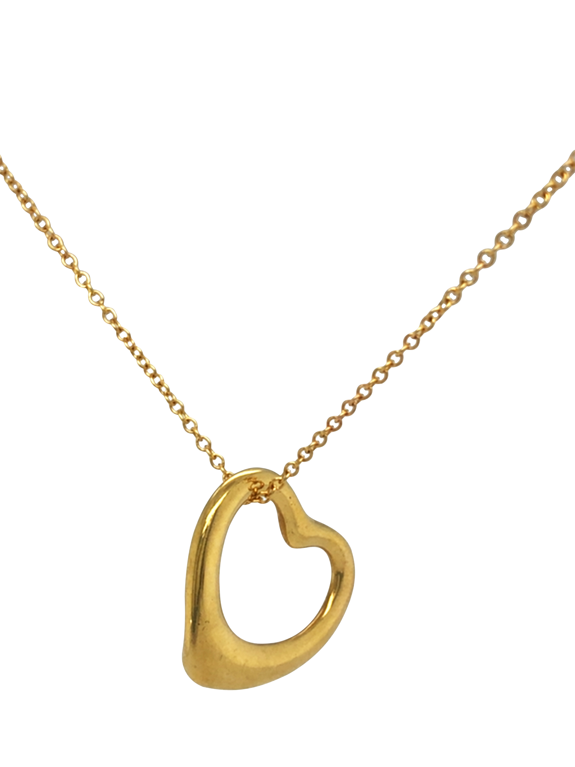 Product image 1 of 4, which shows Pre-loved 18ct Yellow Gold Heart Link Chain Pendant