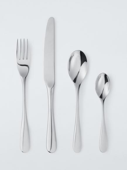 John Lewis Brook Stainless Steel Cutlery Set, 4 Piece/1 Place Setting, 