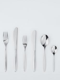 John Lewis Scroll Stainless Steel Cutlery Set, 6 Piece/1 Place Setting, 