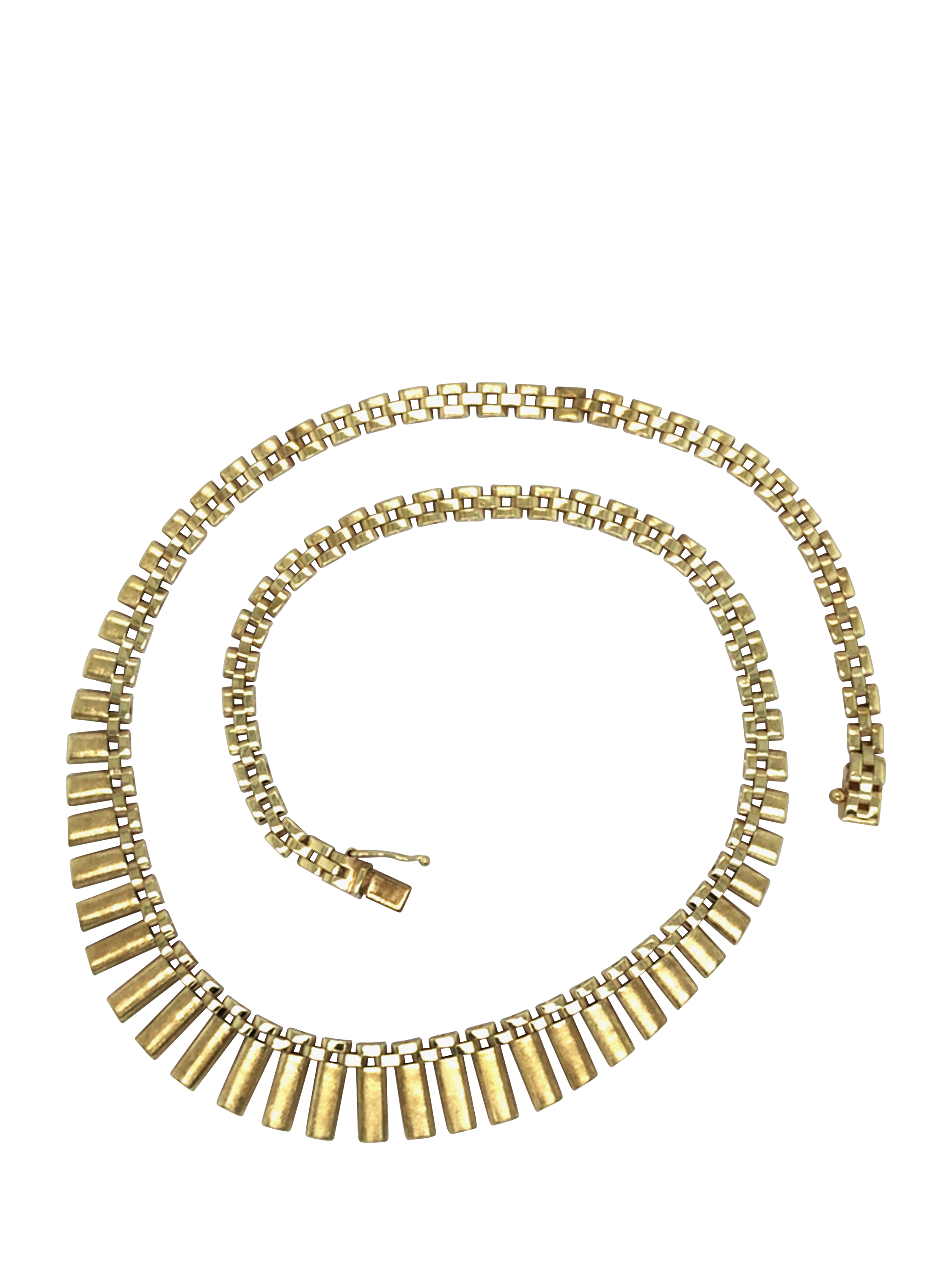 Product image 1 of 5, which shows Pre-loved 9ct Yellow Gold Graduated Fringe Collar, Circa 1976