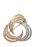 Pre-loved 9ct Yellow, Rose and White Gold Twirl Brooch, Circa 1988