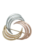 Pre-loved 9ct Yellow, Rose and White Gold Twirl Brooch, Circa 1988