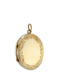 Pre-loved 9ct Yellow Gold Oval Engraved Edge Locket