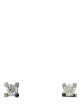 Pre-loved 14ct White Gold Single Stone Diamond Square Set Stud Earrings