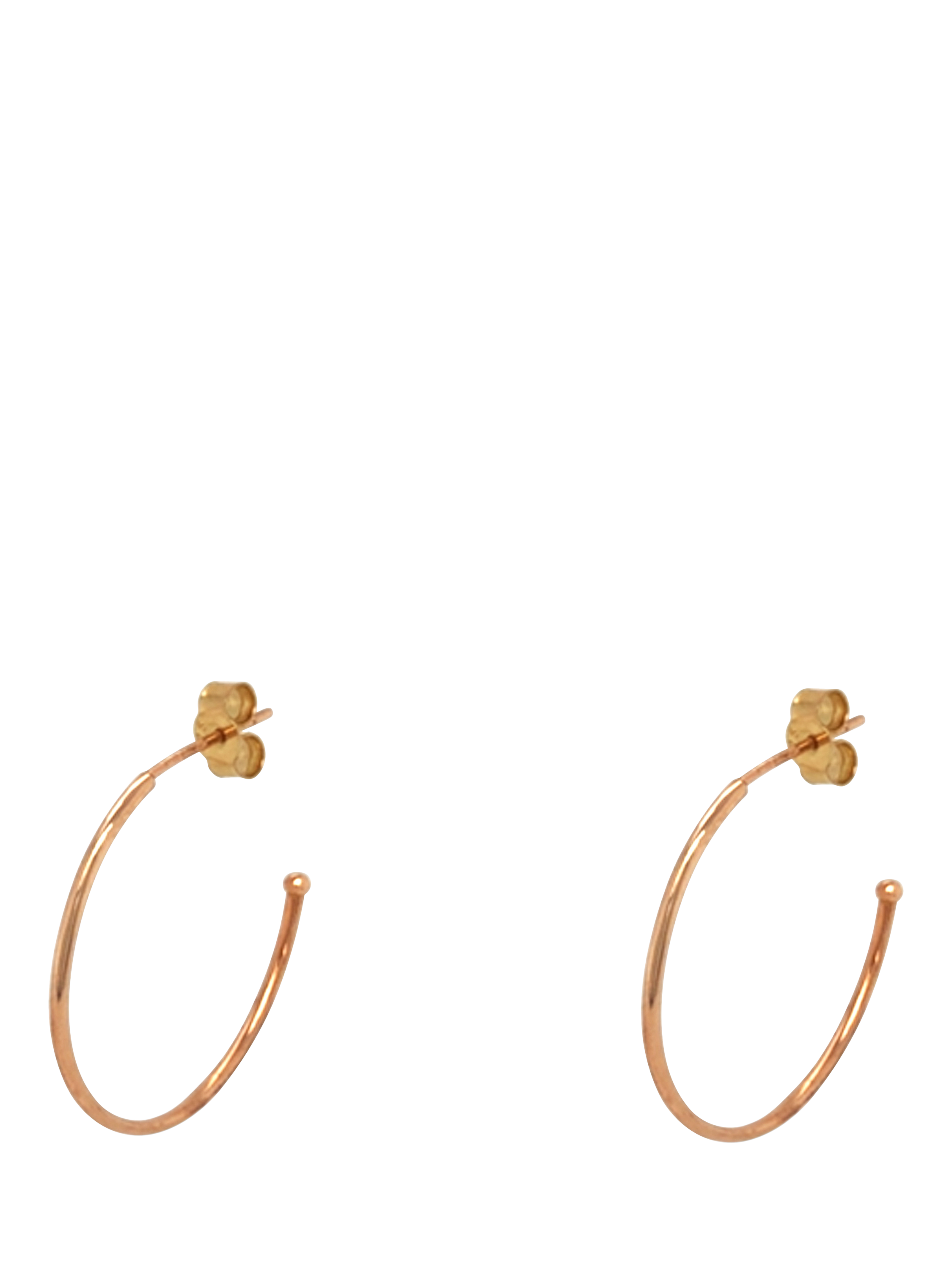 Product image 1 of 4, which shows Pre-loved 9ct Rose Gold Plain Hoop Earrings