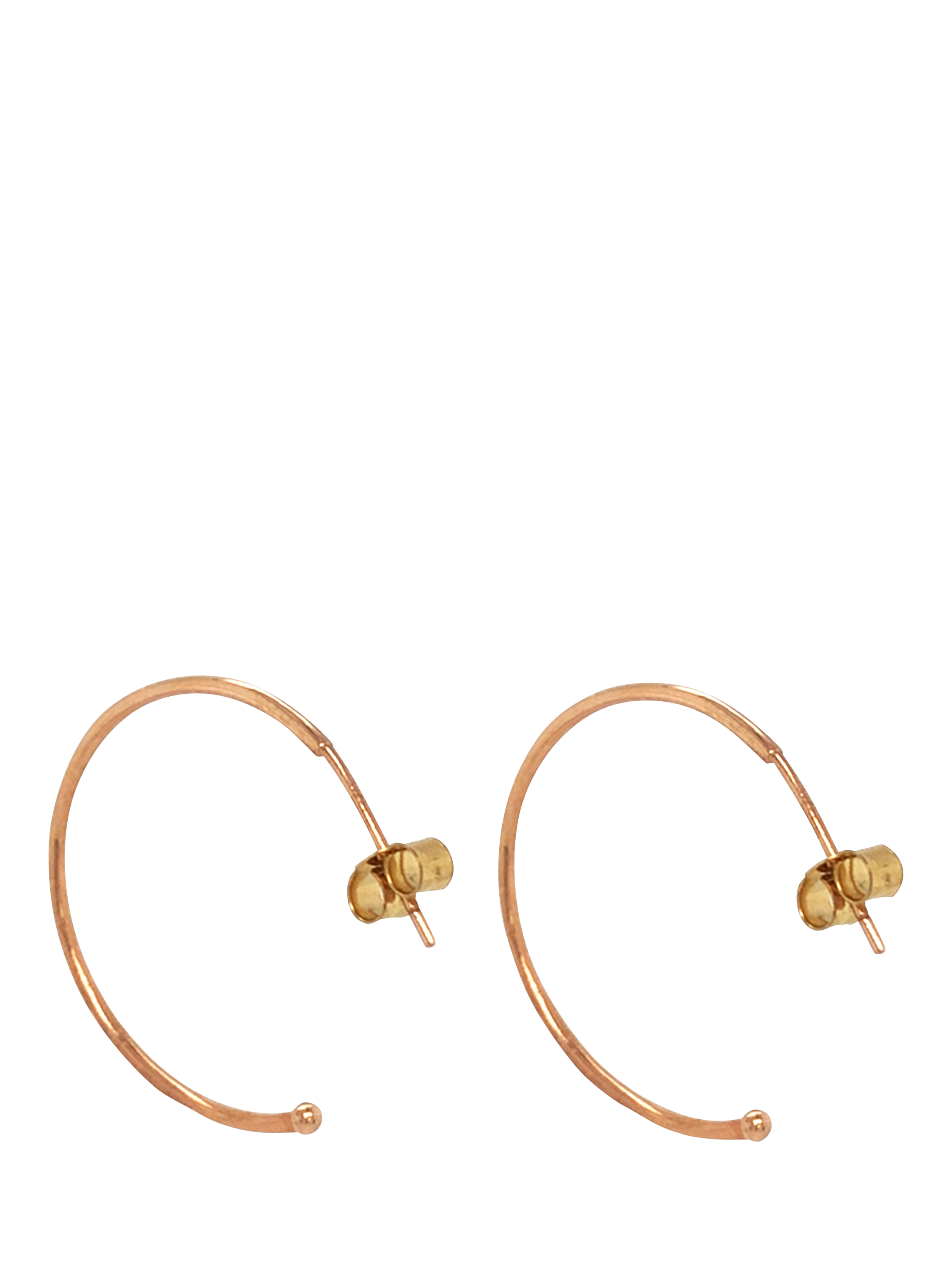 Product image 3 of 4, which shows Pre-loved 9ct Rose Gold Plain Hoop Earrings