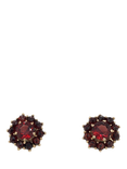 Pre-loved 9ct Yellow Gold Garnet Cluster Claw Stud Earrings, Date Circa 2004