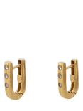 Pre-loved 14ct Yellow Gold 3-Stone Diamond Hoop Earrings