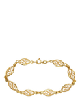 Pre-loved Vintage Fine Jewellery 9ct Yellow Gold Filigree Oval Link Bracelet, Circa 1990