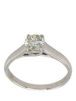 Pre-loved 18ct White Gold Single Stone Diamond Claw Set Ring, White Gold
