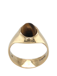 Pre-loved 9ct Yellow Gold Oval Tigers Eye Ring, Dated Circa 1978