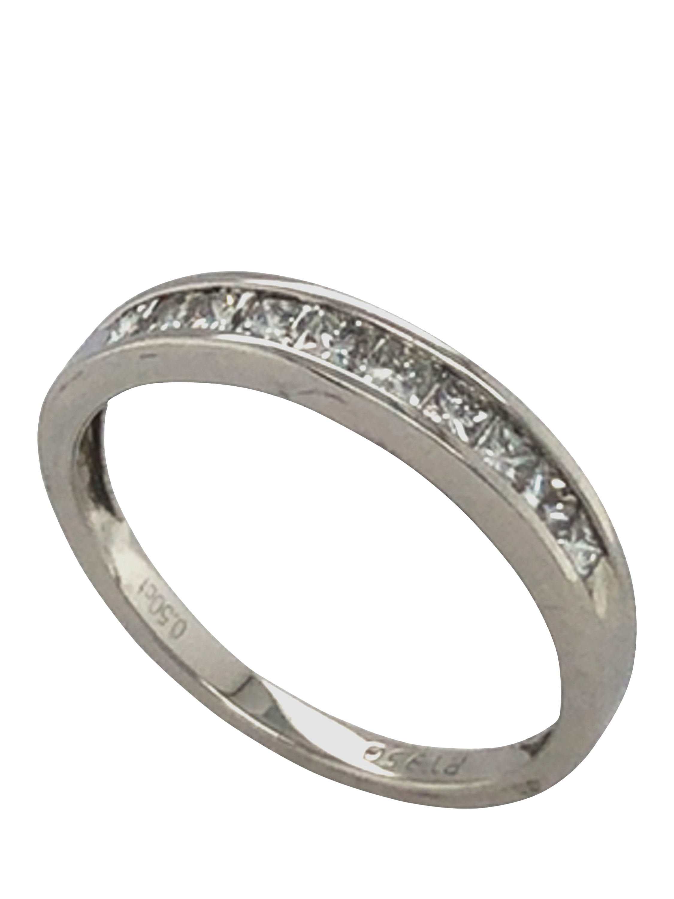 Product image 2 of 5, which shows Pre-loved Platinum Princess Cut Diamond Half Eternity Ring