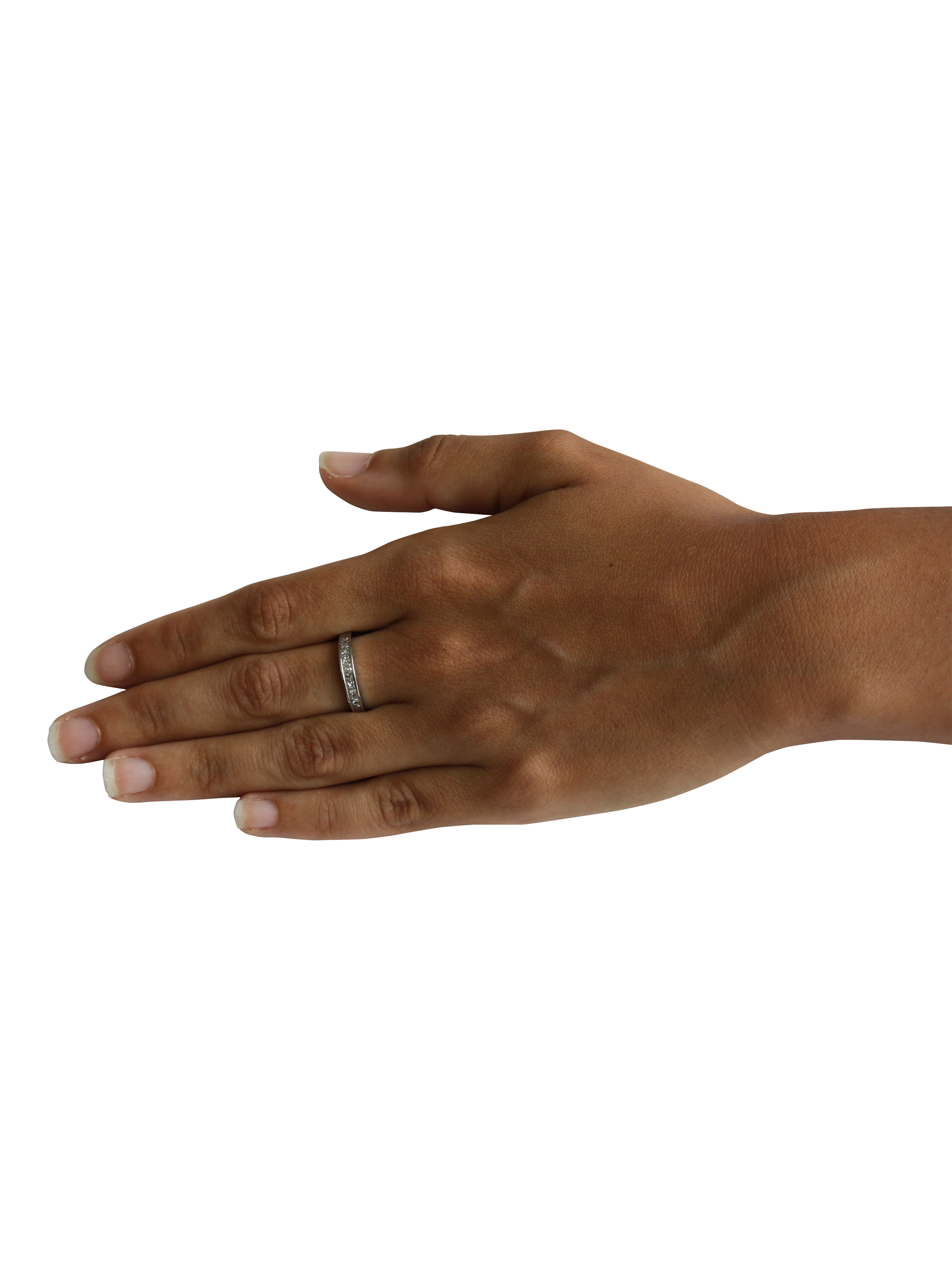 Product image 5 of 5, which shows Pre-loved Platinum Princess Cut Diamond Half Eternity Ring