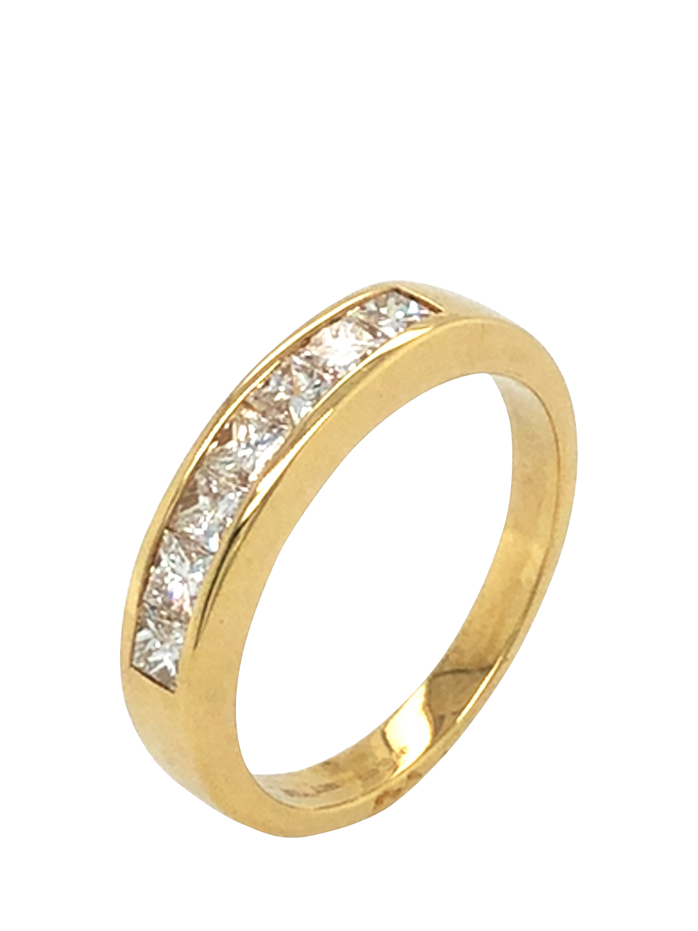 Product image 2 of 5, which shows Pre-loved 18ct Yellow Gold Princess Cut Diamond Eternity Ring