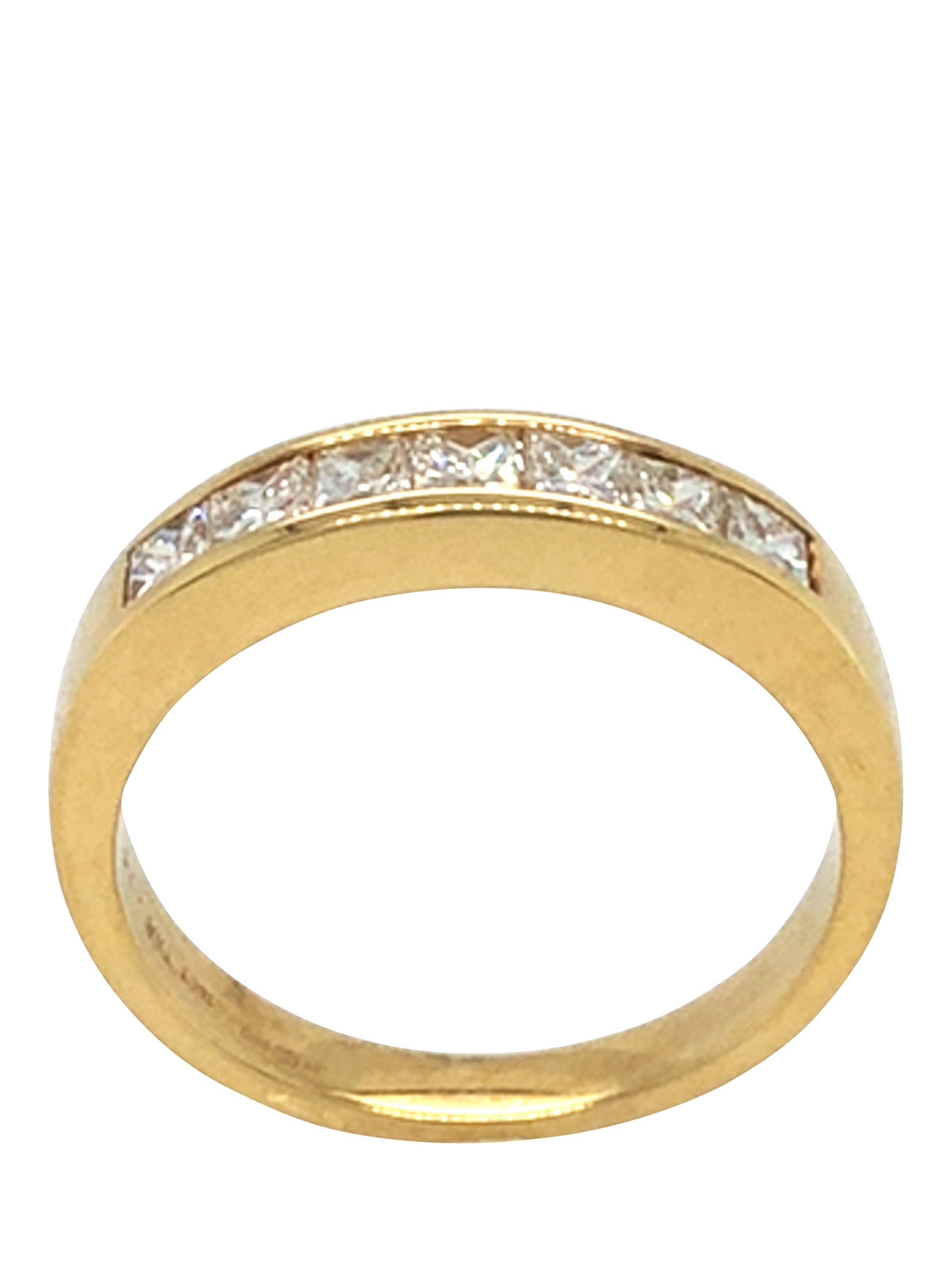 Product image 4 of 5, which shows Pre-loved 18ct Yellow Gold Princess Cut Diamond Eternity Ring