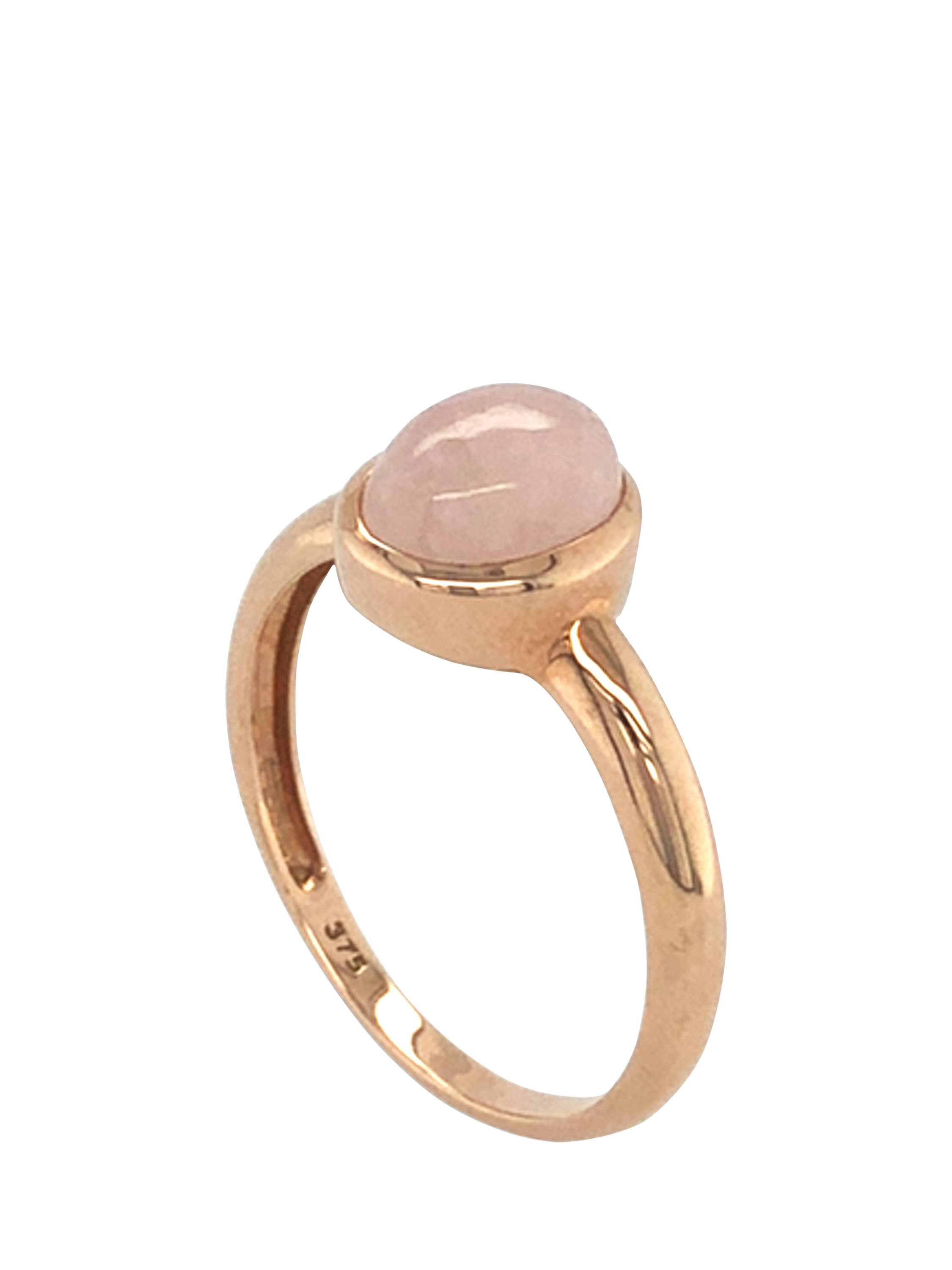 Product image 2 of 5, which shows Pre-loved 9ct Rose Gold Single Stone Oval Rose Quartz Set Ring