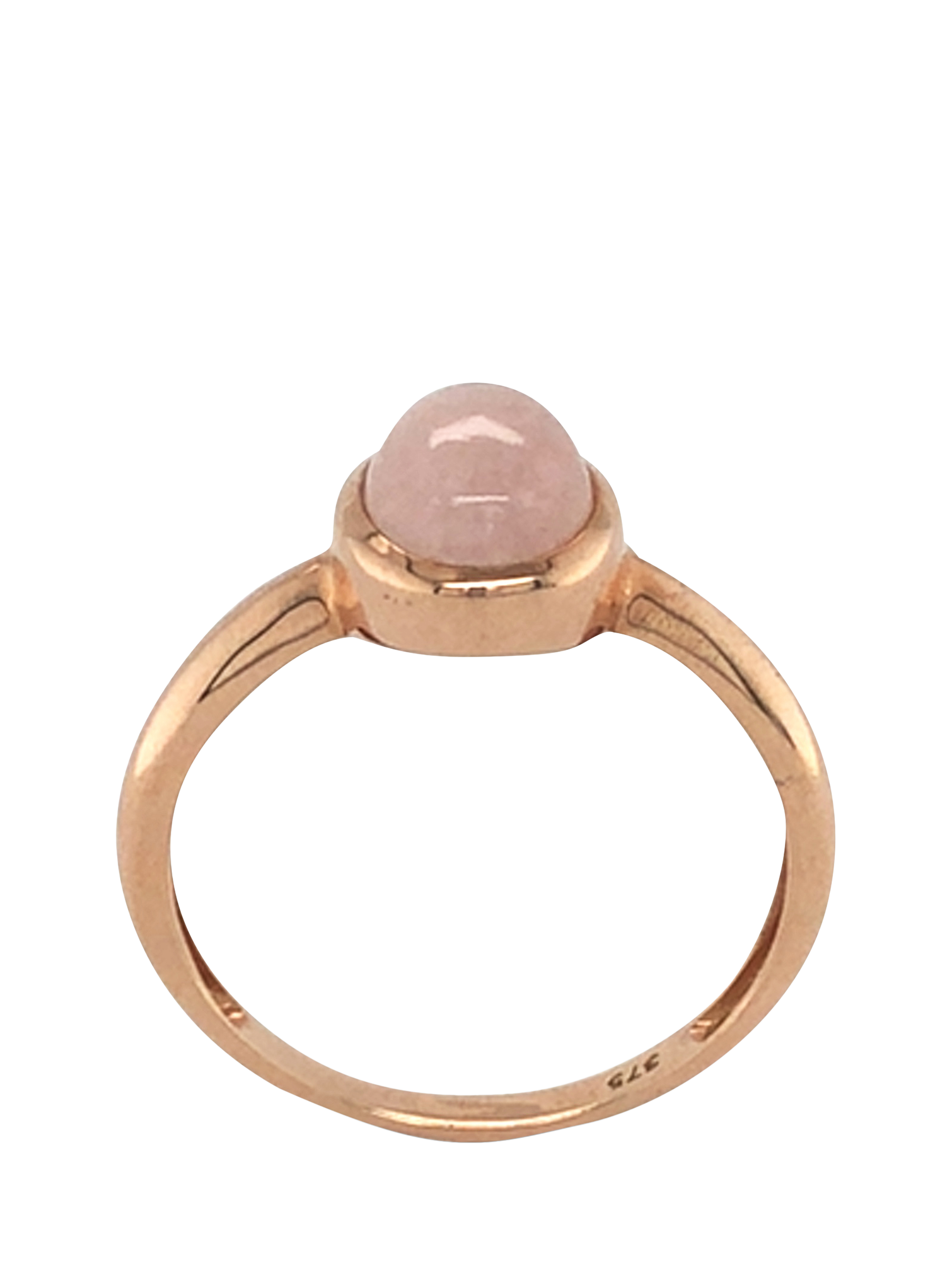 Product image 3 of 5, which shows Pre-loved 9ct Rose Gold Single Stone Oval Rose Quartz Set Ring