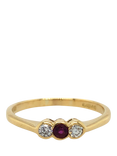 Pre-loved 18ct Yellow Gold 3-Stone Diamond and Ruby Ring