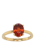 Pre-loved 18ct Yellow Gold Single Stone Oval Mandarin Garnet Claw Set Ring