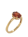 Pre-loved 18ct Yellow Gold Single Stone Oval Mandarin Garnet Claw Set Ring