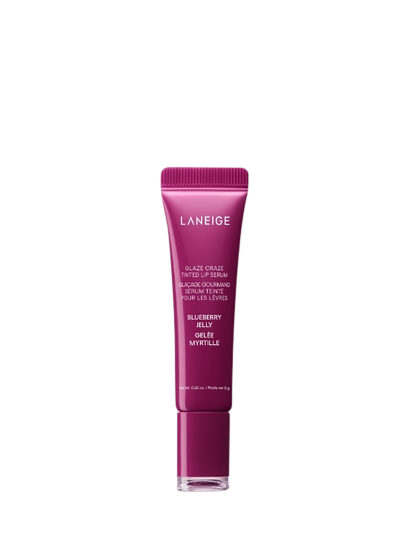 Product image 1 of 10, which shows LANEIGE Glaze Craze Tinted Lip Serum, Blueberry Jelly