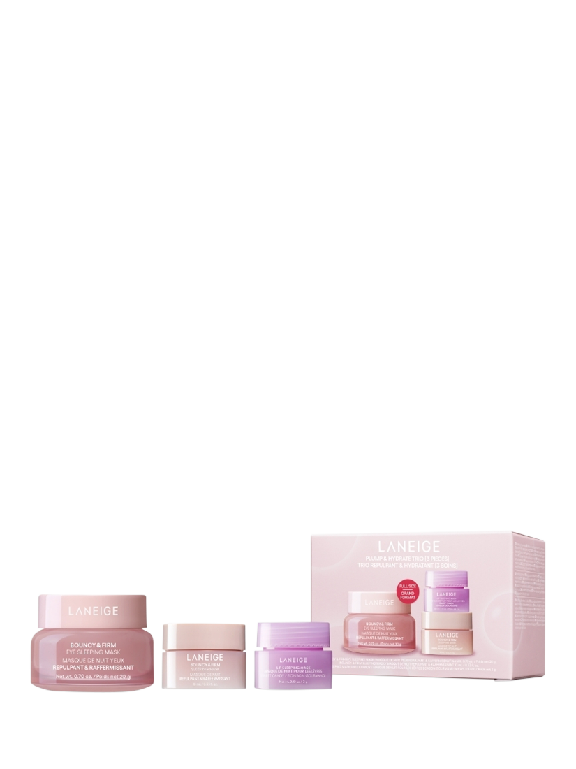 Product image 1 of 4, which shows LANEIGE Plump & Hydrate Trio Skincare Gift Set