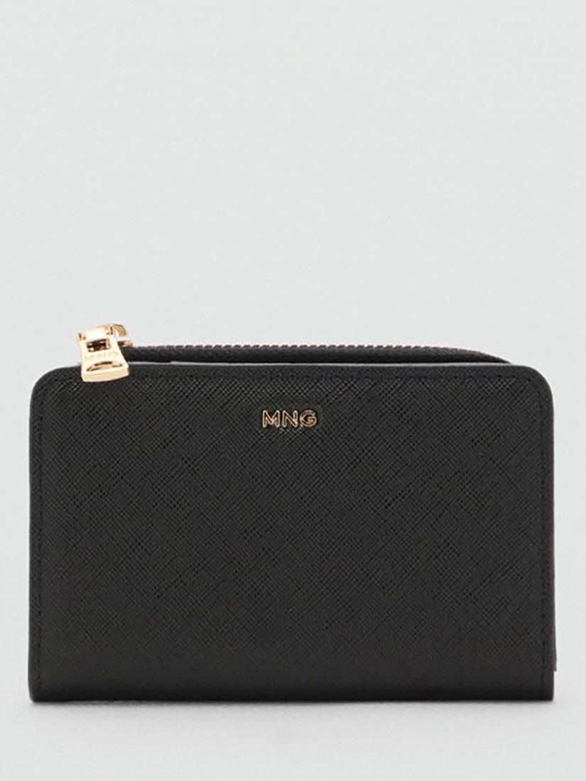 Product image 1 of 3, which shows Mango Martes Zipped Purse, Black