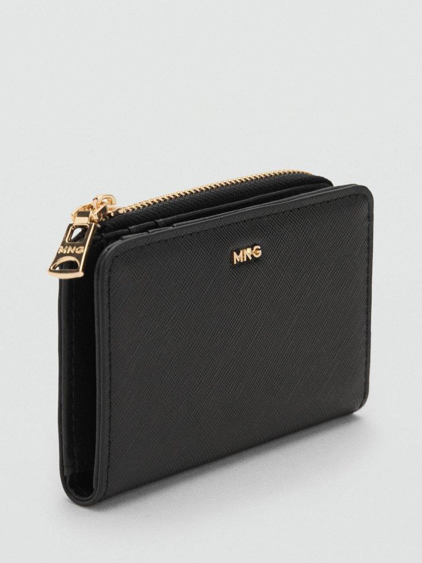 Product image 2 of 3, which shows Mango Martes Zipped Purse, Black