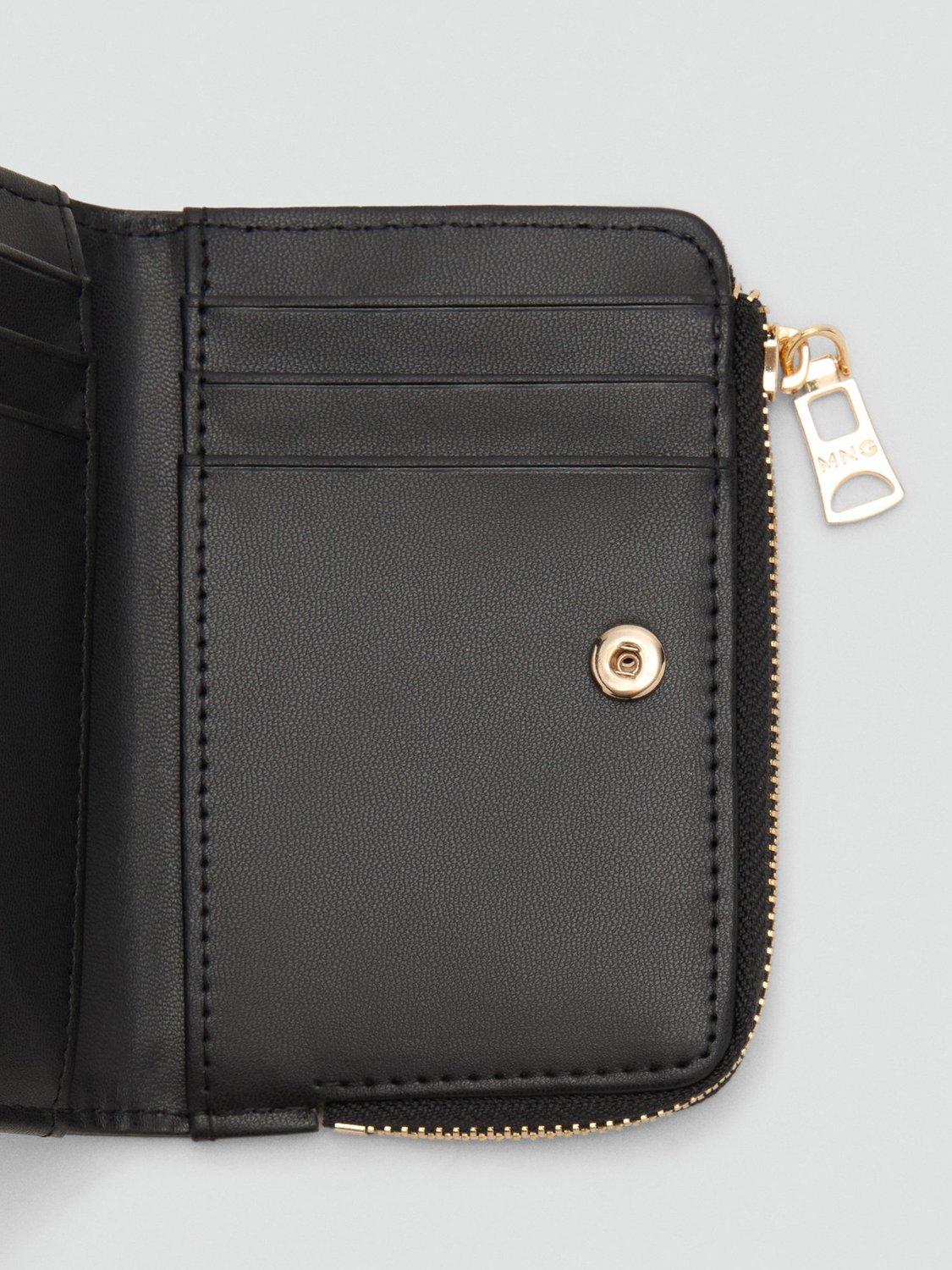 Product image 3 of 3, which shows Mango Martes Zipped Purse, Black