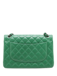 Pre-loved CHANEL 2015 Large Caviar Quilted Classic Double Flap Bag, Green