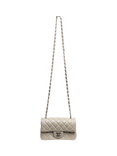 Pre-loved CHANEL 2019 Lambskin Quilted Mini Rectangle Classic Single Flap Bag, Grey