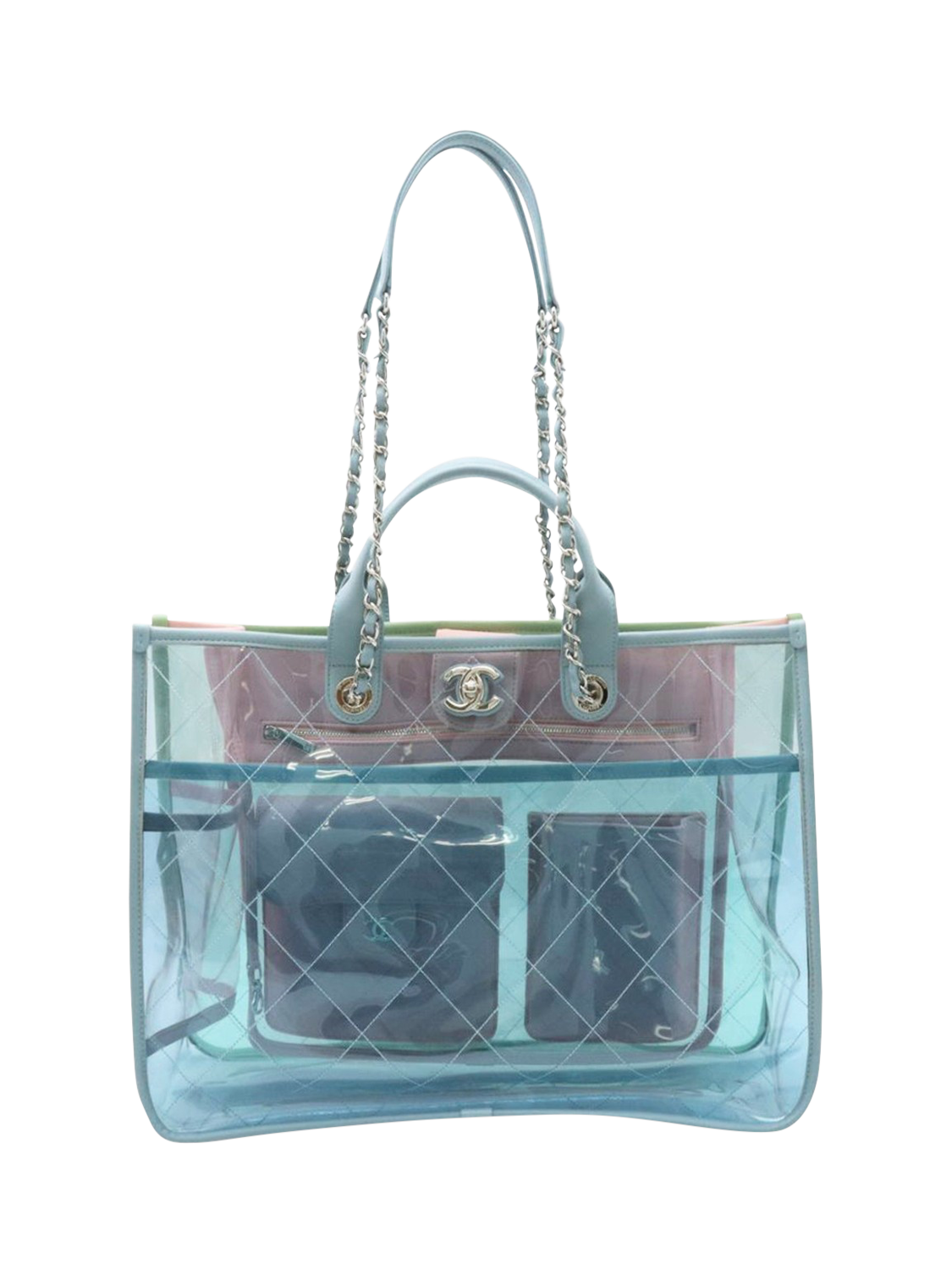 Pre-loved CHANEL PVC and Leather 2018 Coco Splash Shopping Tote Bag, Multi