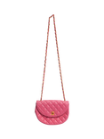 Pre-loved CHANEL Vintage 1986 Leather Half Moon Cross-Body Bag, Pink