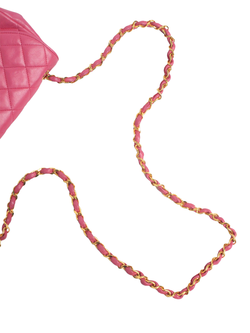 Product image 6 of 8, which shows Pre-loved CHANEL Vintage 1986 Leather Half Moon Cross-Body Bag, Pink
