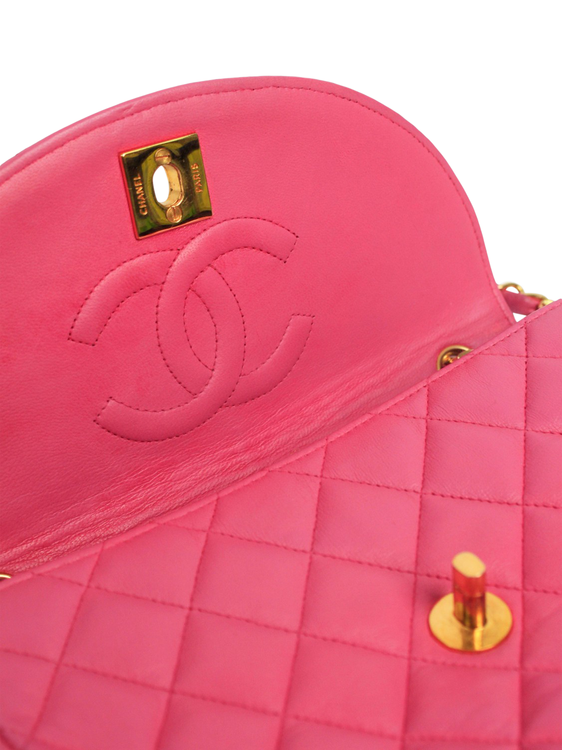 Product image 8 of 8, which shows Pre-loved CHANEL Vintage 1986 Leather Half Moon Cross-Body Bag, Pink