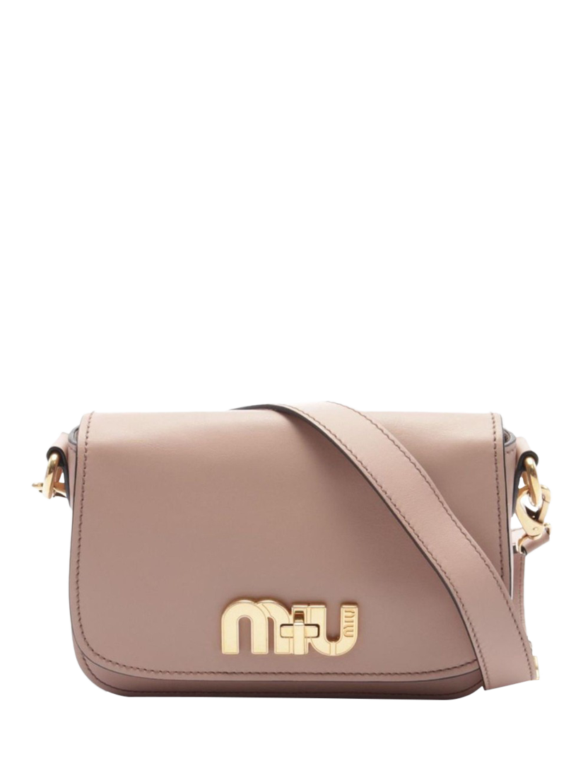 Product image 1 of 9, which shows Pre-loved Miu Miu Leather Shoulder Bag, Blush