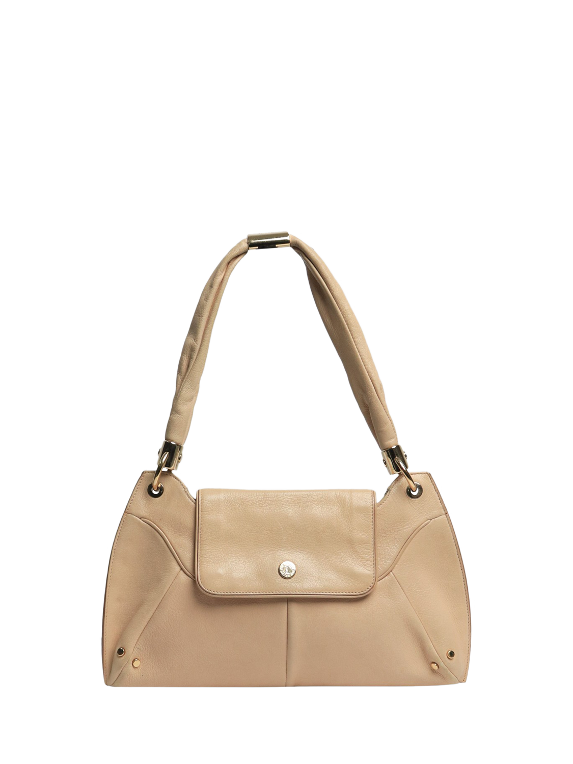 Product image 1 of 10, which shows Pre-loved SAINT LAURENT Leather Vintage Mombasa Bag, Beige