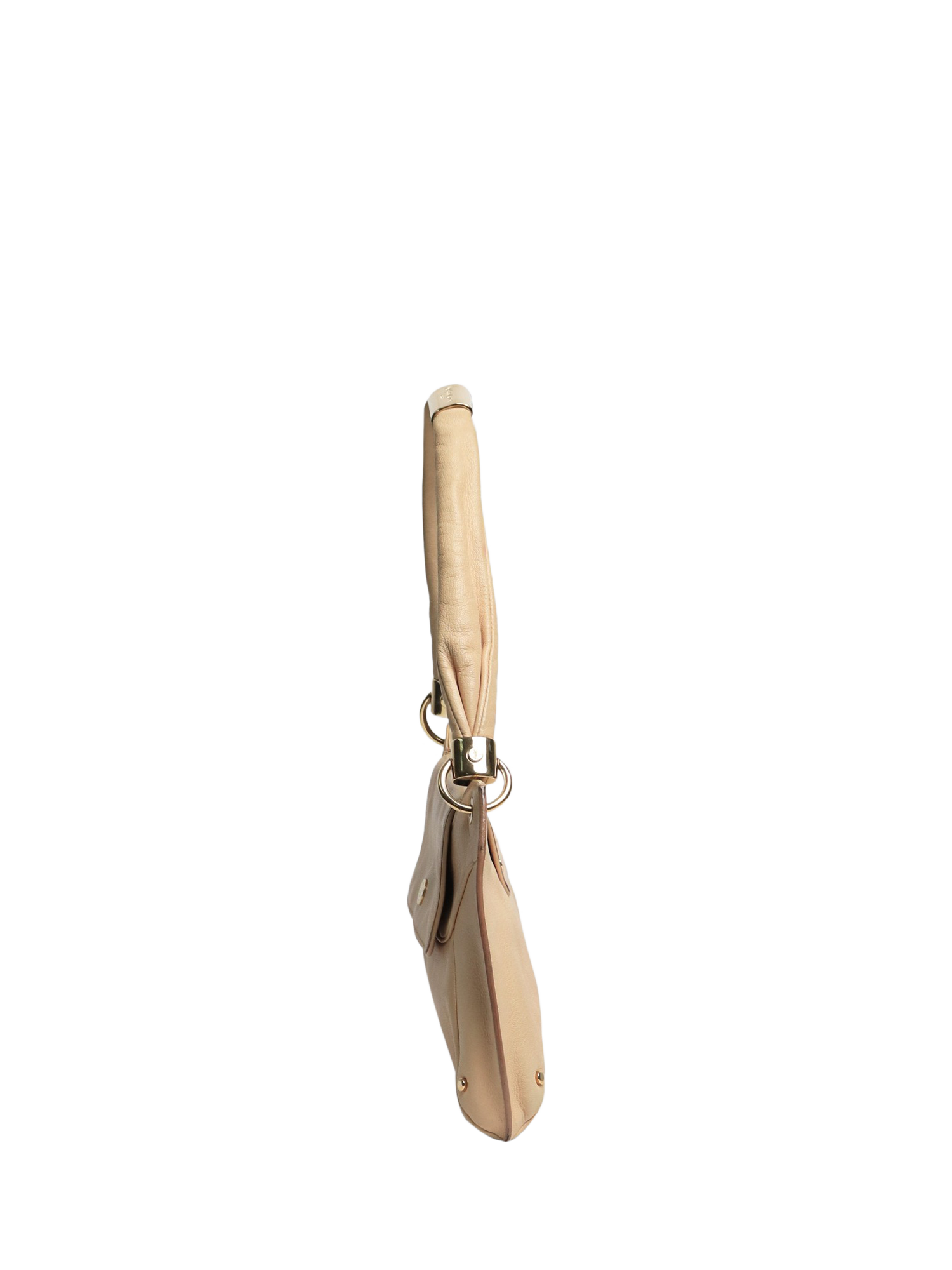 Product image 2 of 10, which shows Pre-loved SAINT LAURENT Leather Vintage Mombasa Bag, Beige