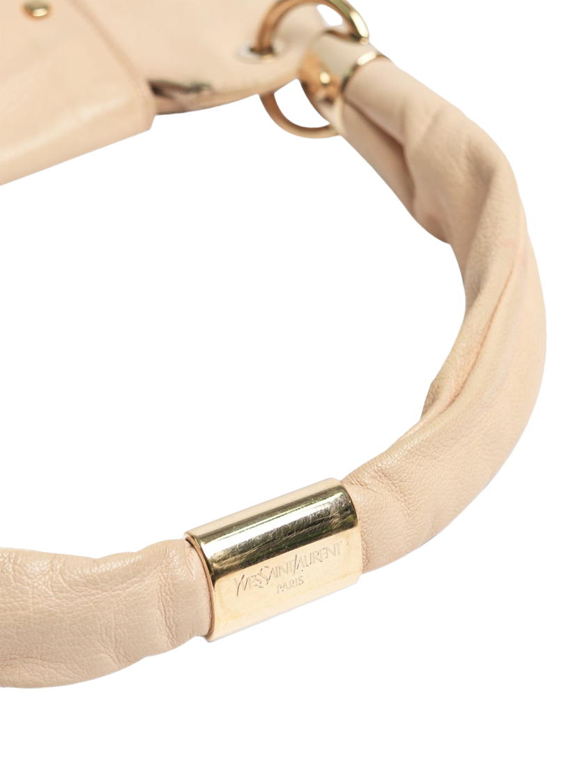 Product image 4 of 10, which shows Pre-loved SAINT LAURENT Leather Vintage Mombasa Bag, Beige