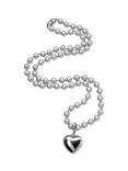 Pre-loved Detachable Heart Pearl Necklace, Grey/Silver