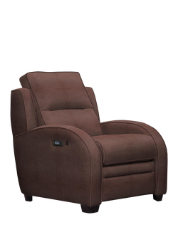 Parker Knoll Charleston II Power Recliner Leather Armchair, Dallas Dark Brown