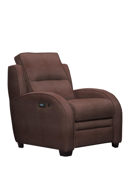 Parker Knoll Charleston II Power Recliner Leather Armchair, Dallas Dark Brown